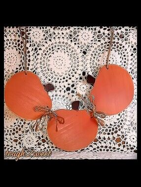 18" RUSTIC FARMHOUSE FALL WOOD PUMPKIN GARLAND WITH 3 WOOD PUMPKINS